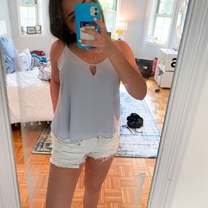 Light blue flowy tank